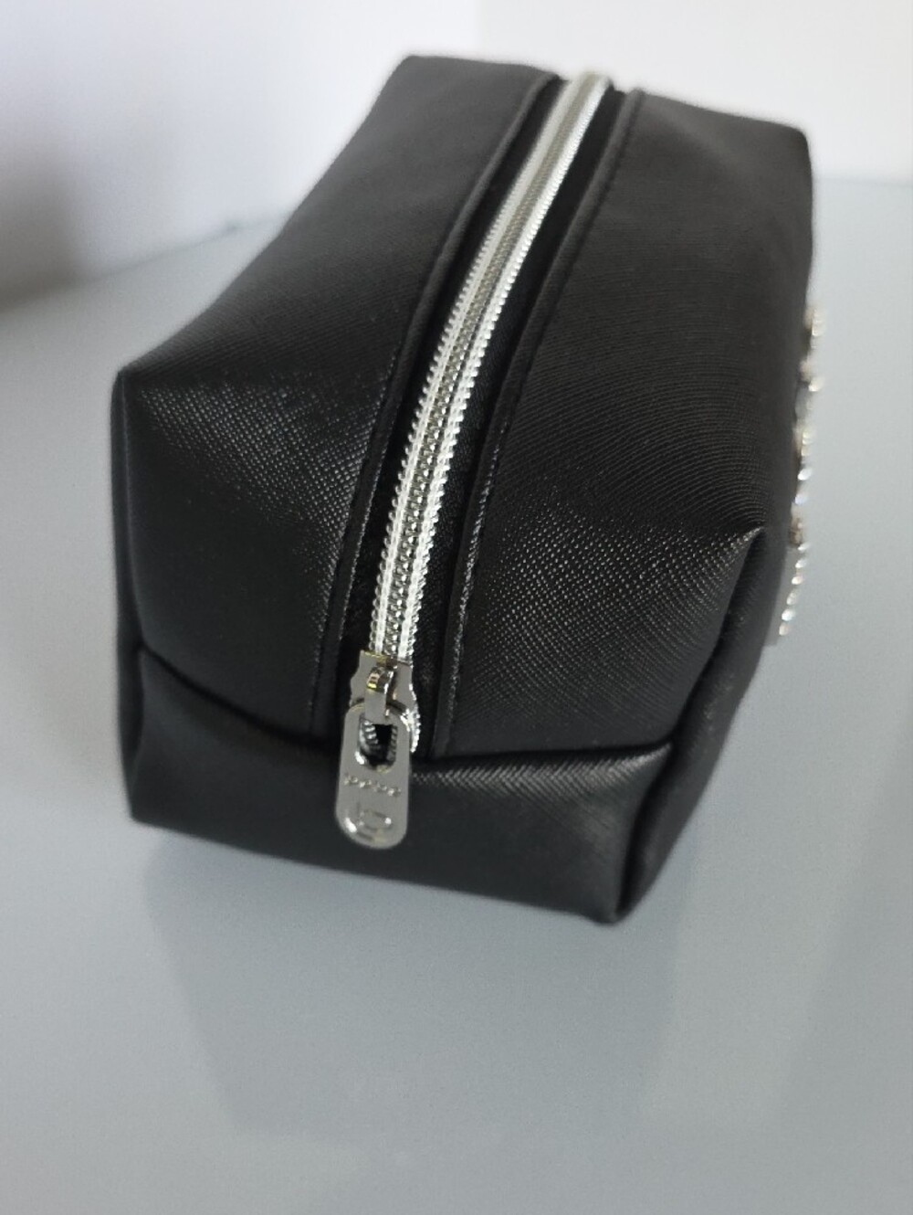 bebe Black Rhinestone Logo Cosmetic Pouch - Picture 5 of 7